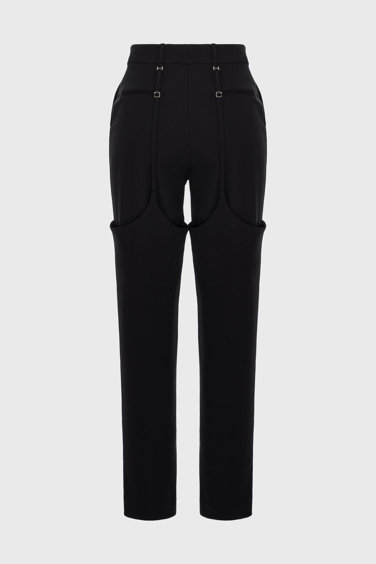 Garter Wool Trousers Black