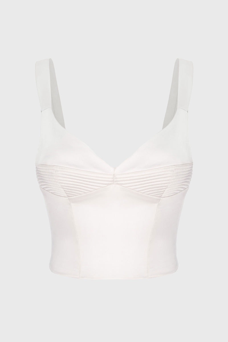 Corset alb din satin elastic Haze