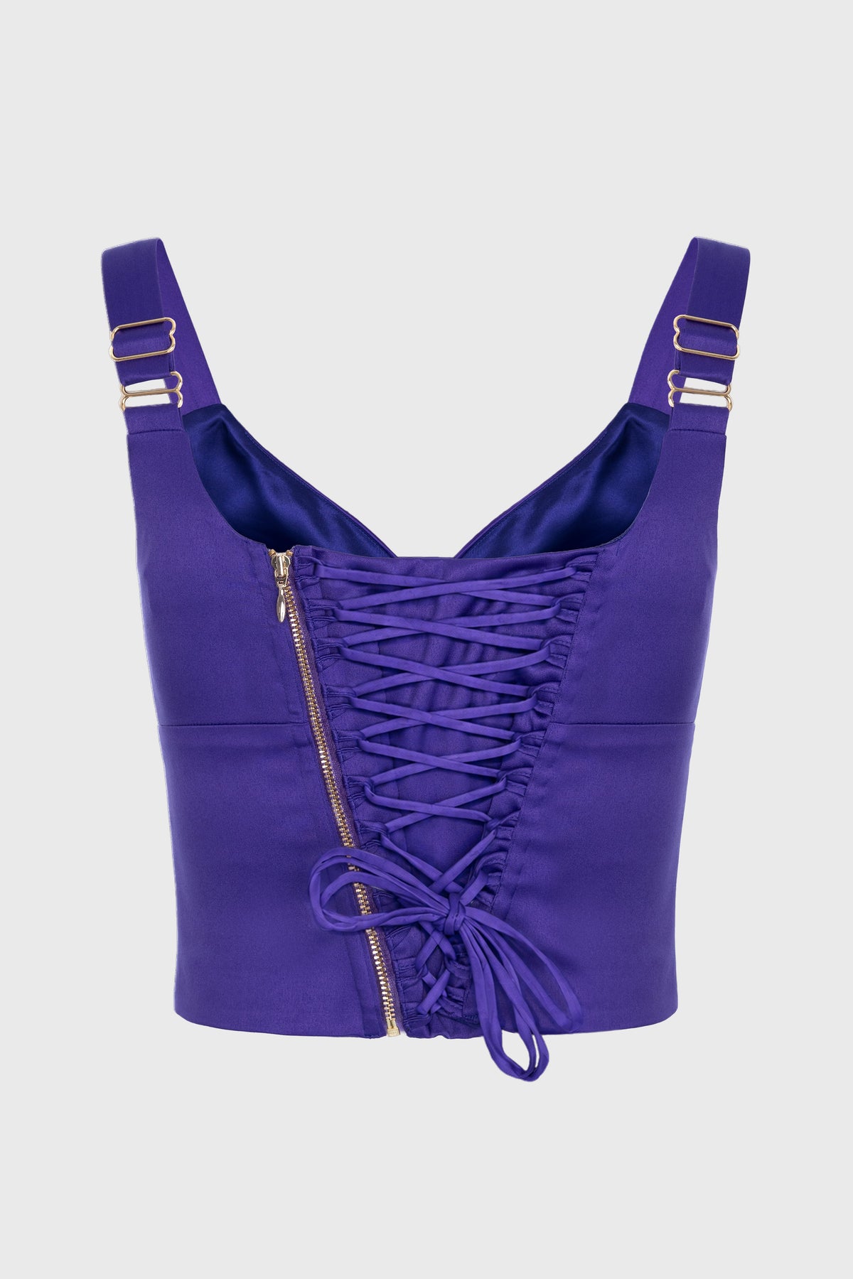 Corset violet din satin cu insiretare Haze