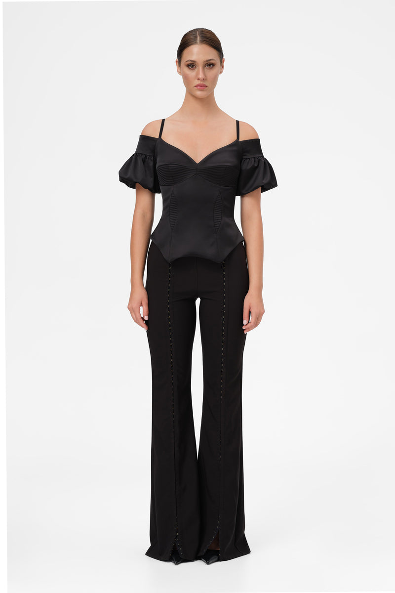 Haze Sleeve Corset Black