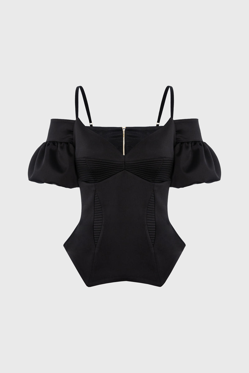 Haze Sleeve Corset Black