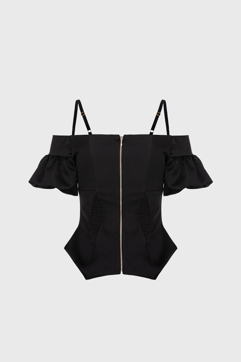 Haze Sleeve Corset Black