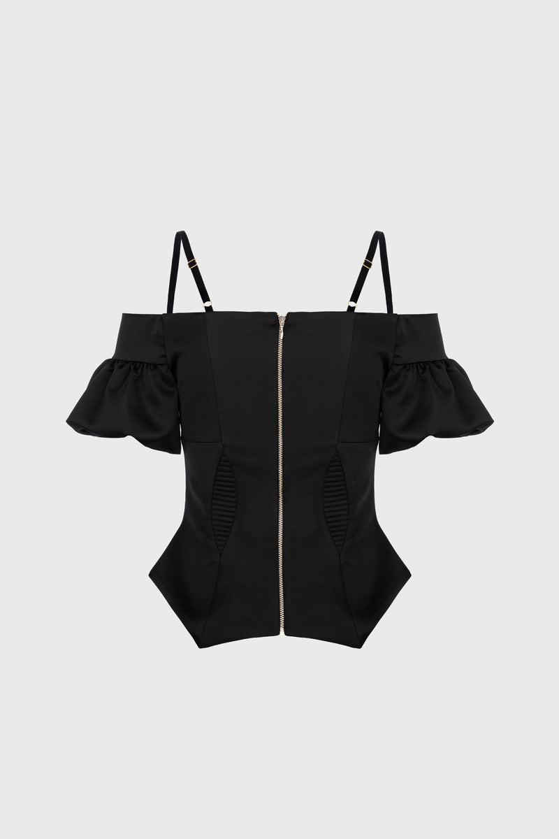 Haze Sleeve Corset Black