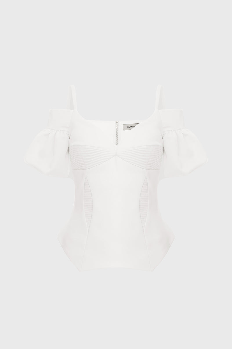 Haze Sleeve Corset White