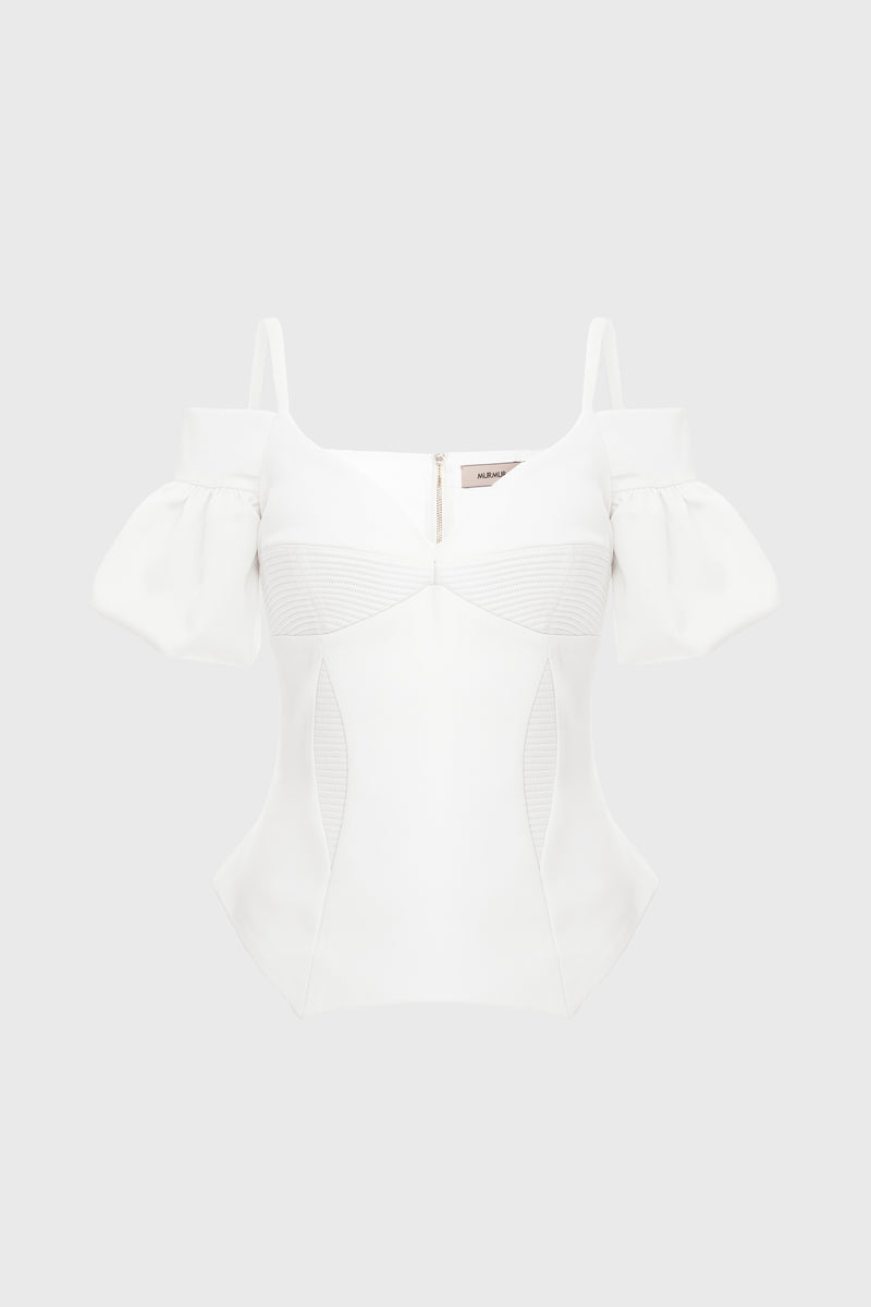 Haze Sleeve Corset White