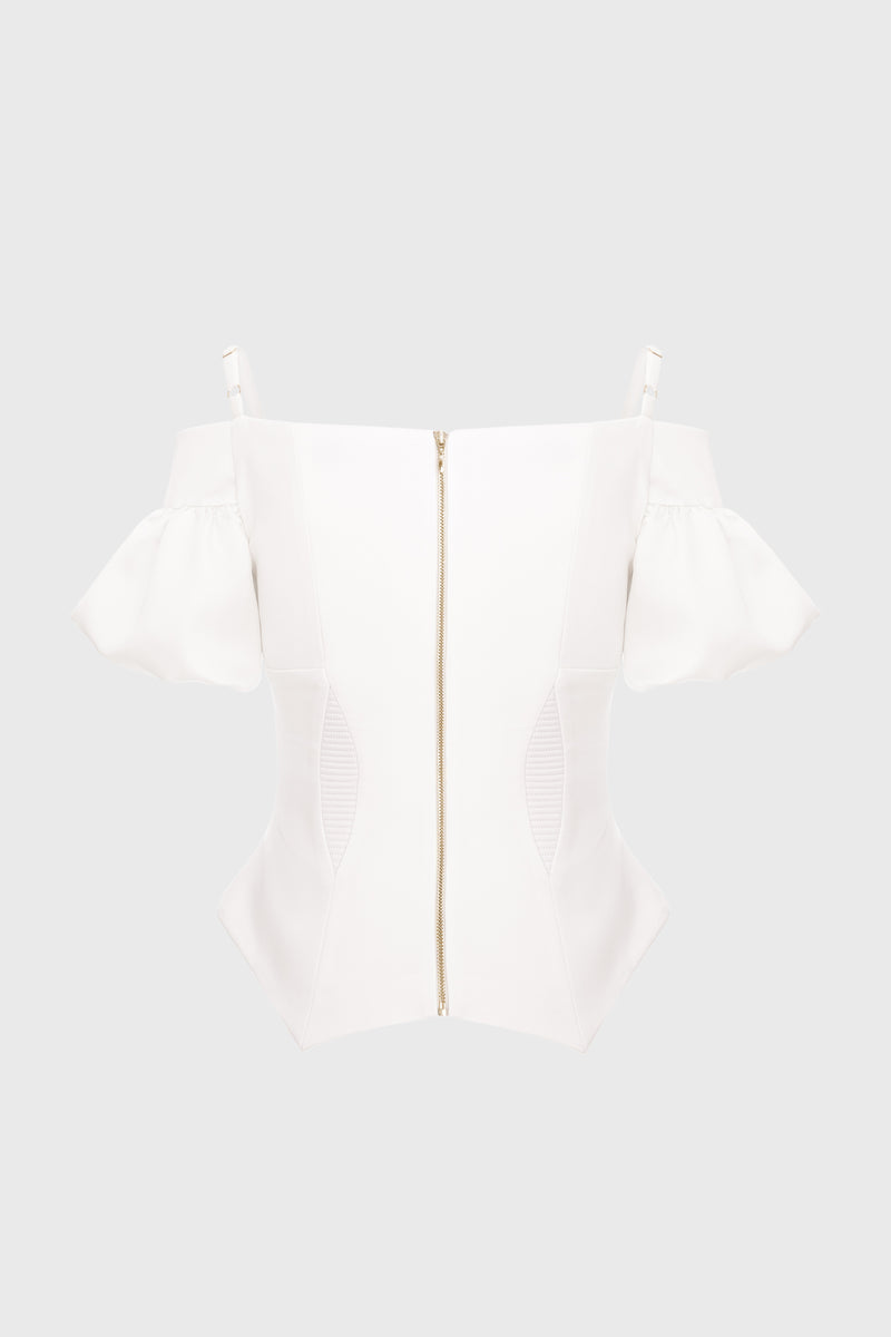 Haze Sleeve Corset White