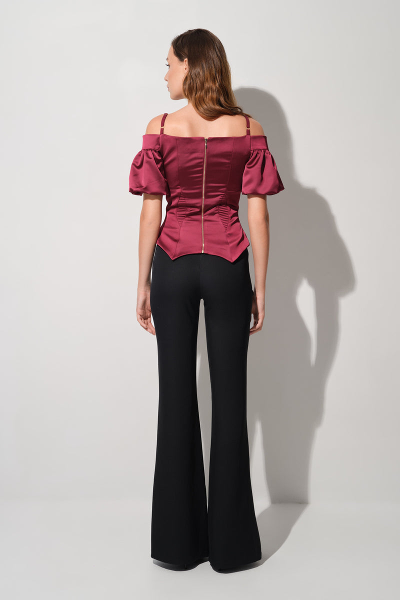 Haze Sleeve Corset Wine
