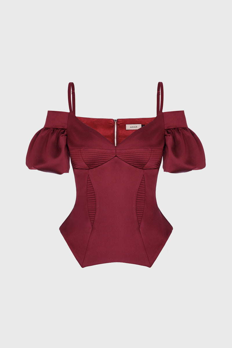 Haze Sleeve Corset Wine