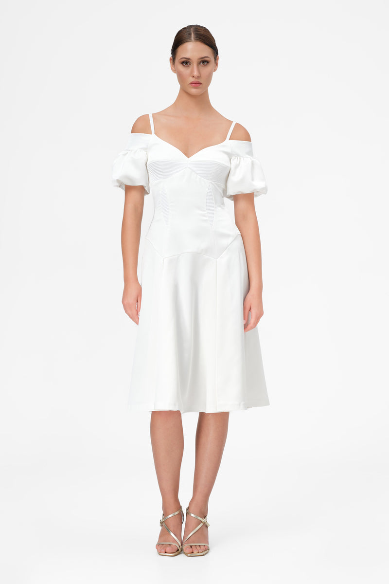 Haze Sleeve Dress White