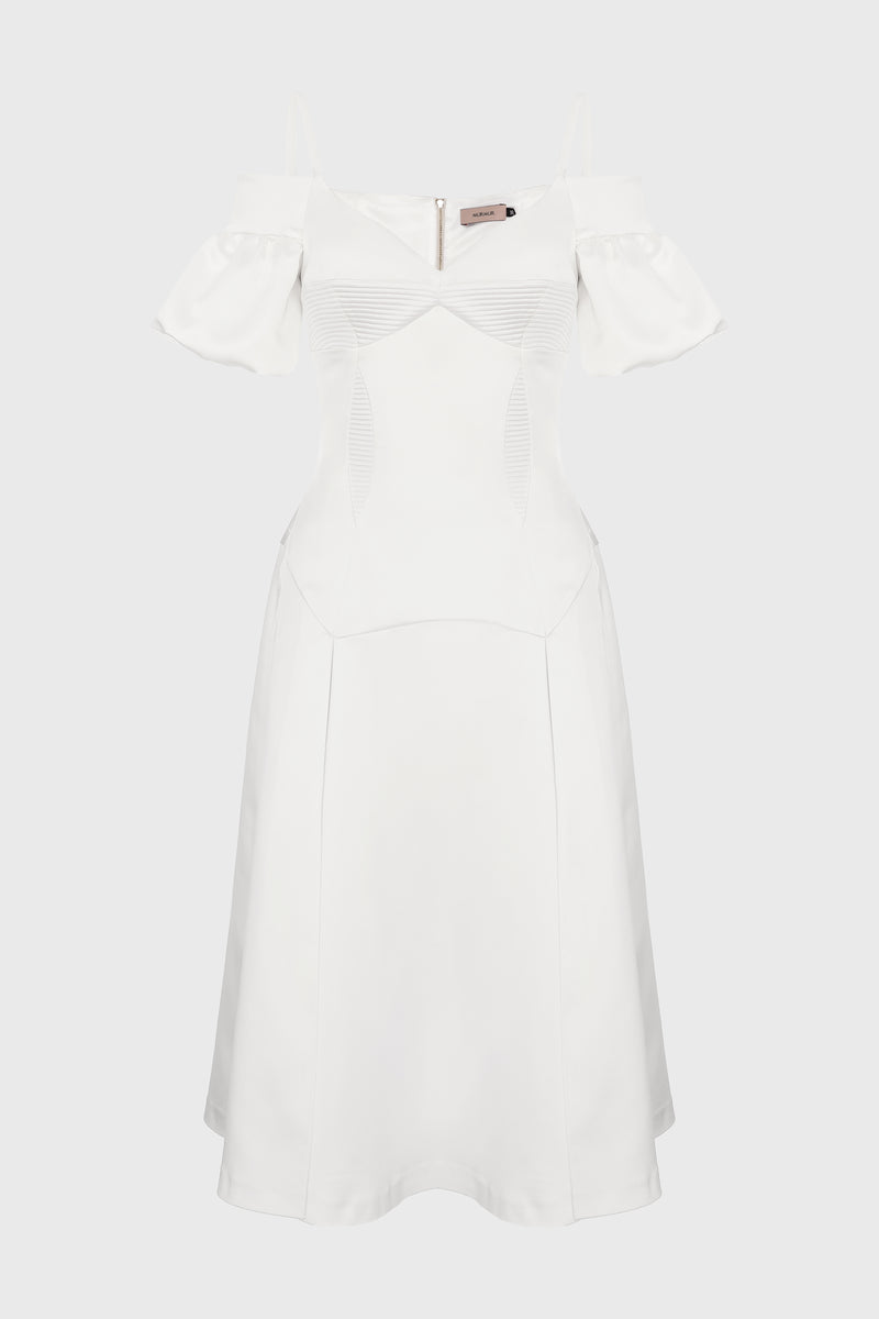 Haze Sleeve Dress White