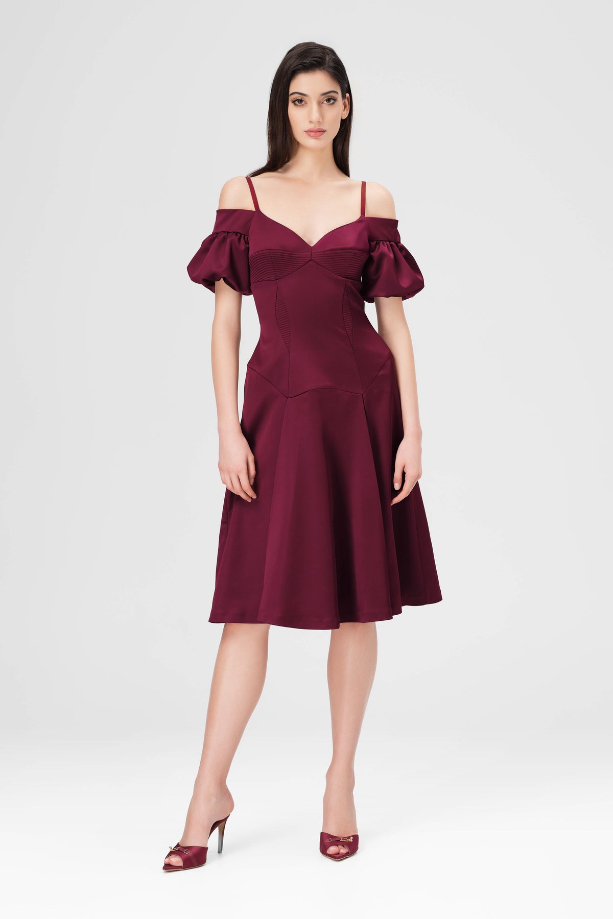 Haze Sleeve Dress Wine