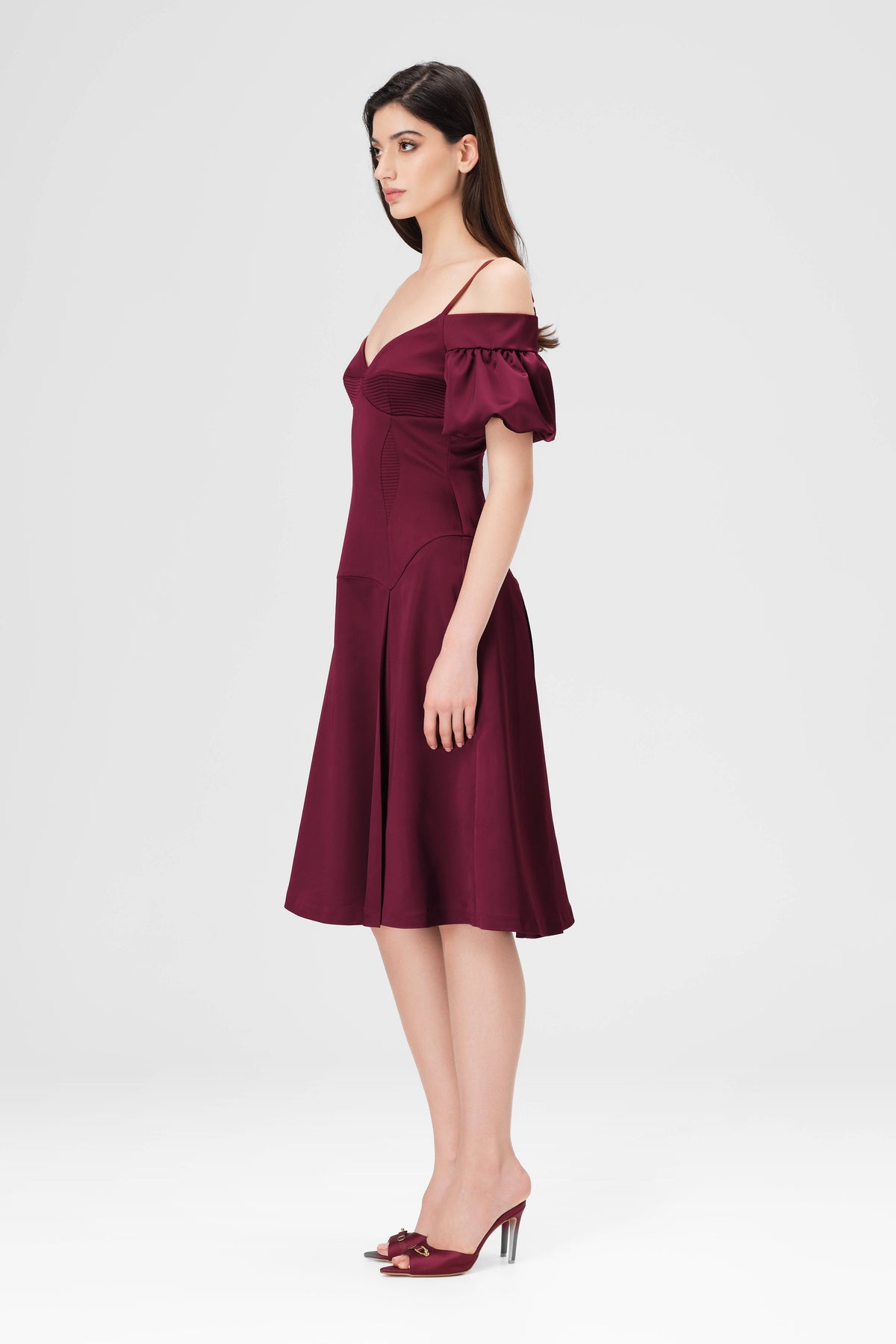 Haze Sleeve Dress Wine