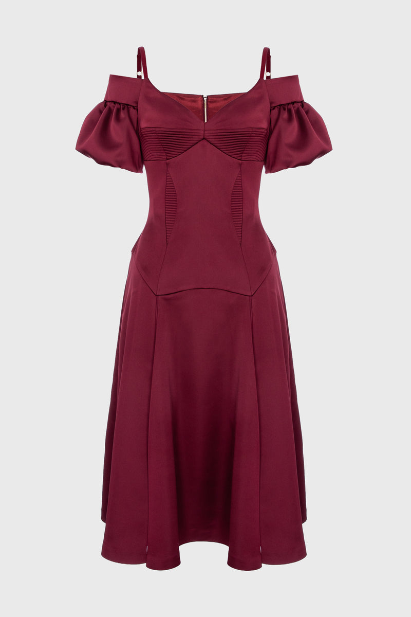 Haze Sleeve Dress Wine