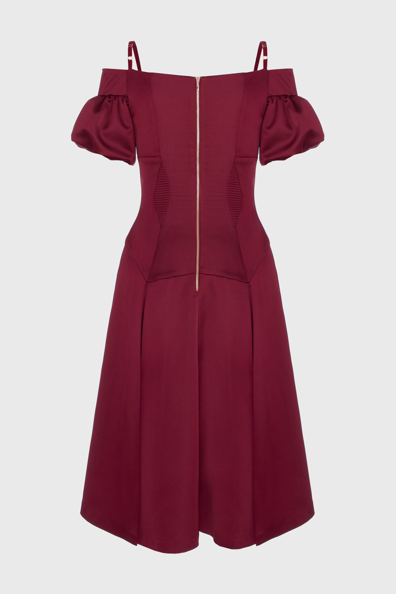 Haze Sleeve Dress Wine