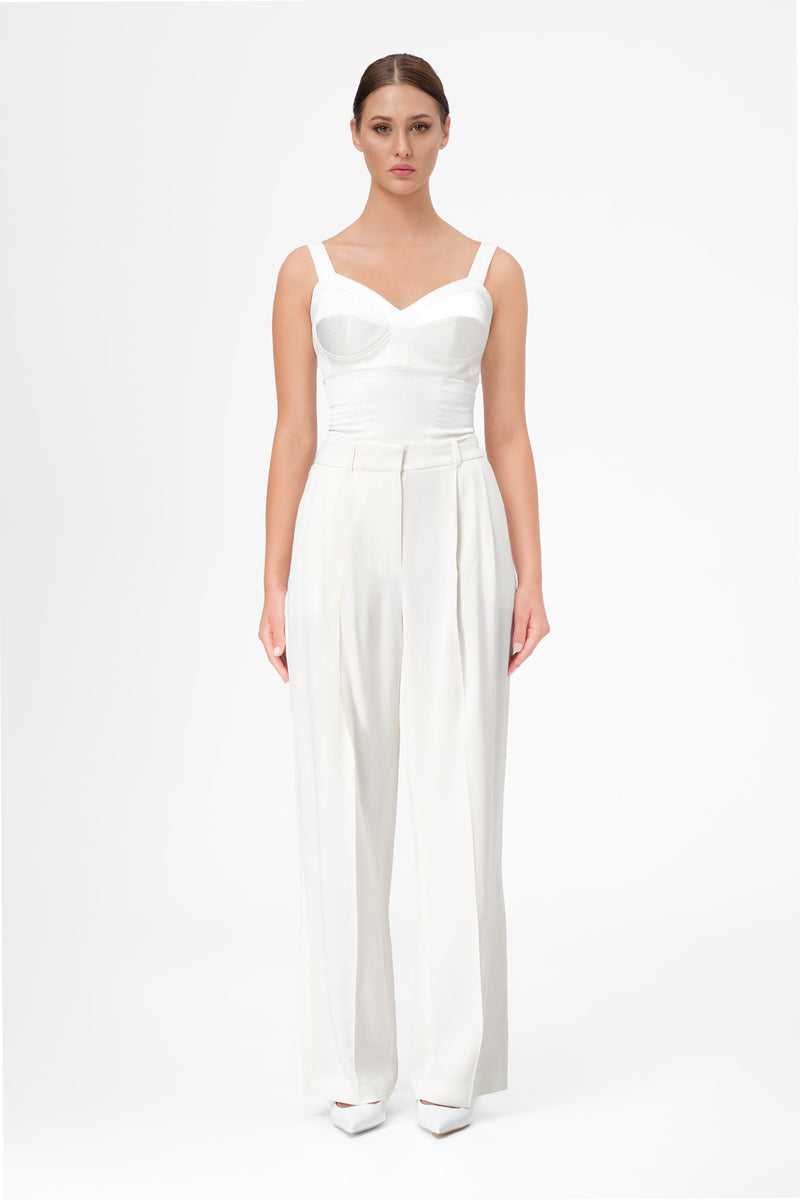 Satin Sculpt Corset White