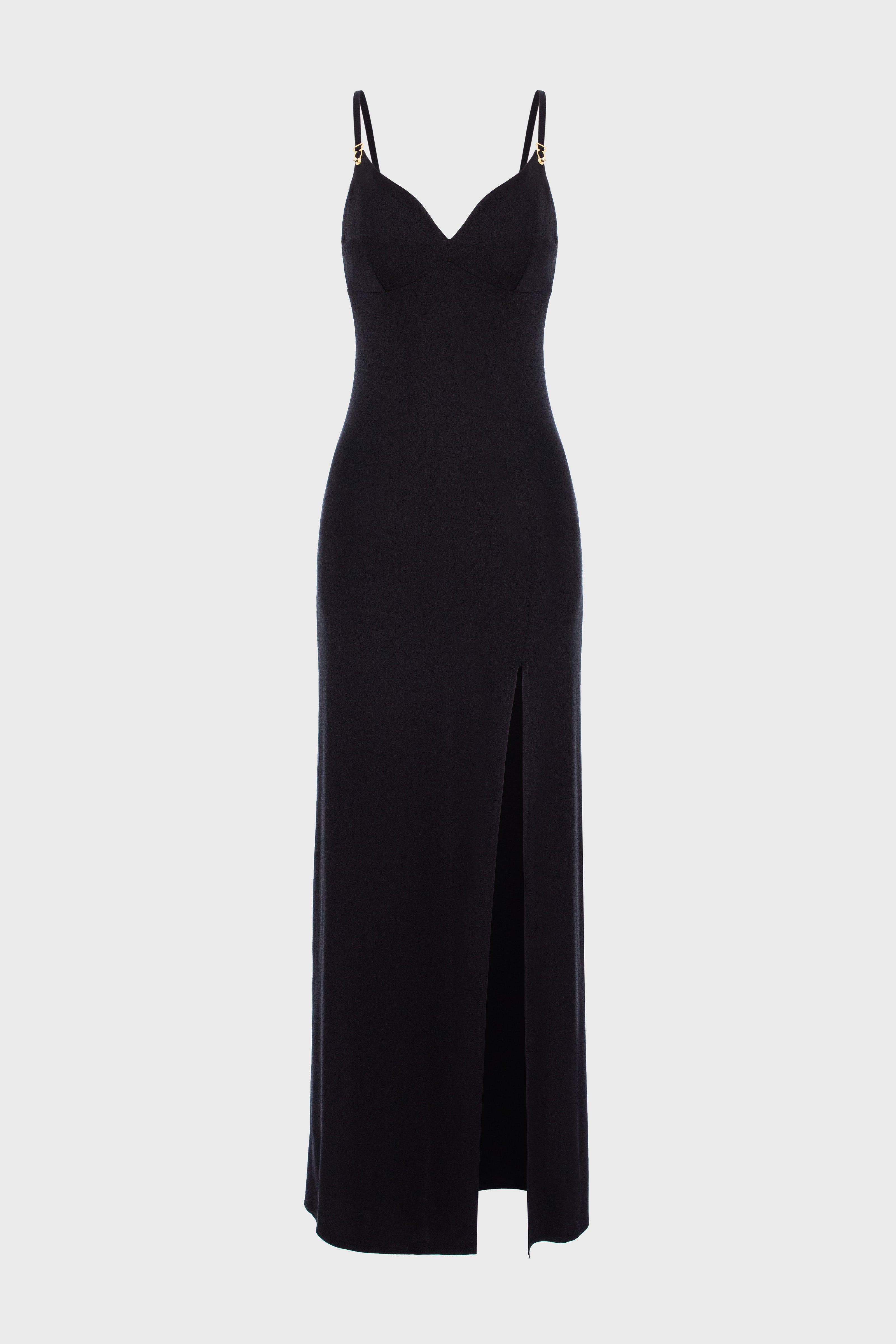 Rochie neagra lunga elastica Skin