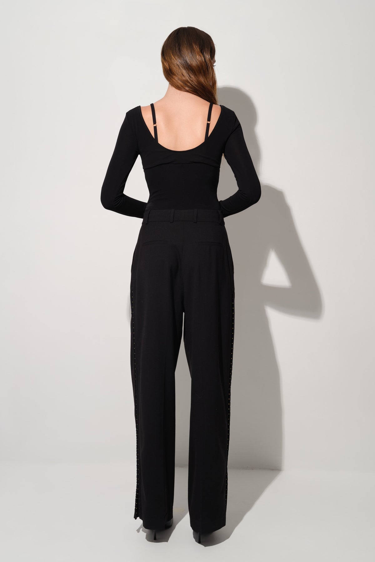 Body negru din vascoza elastica Skin