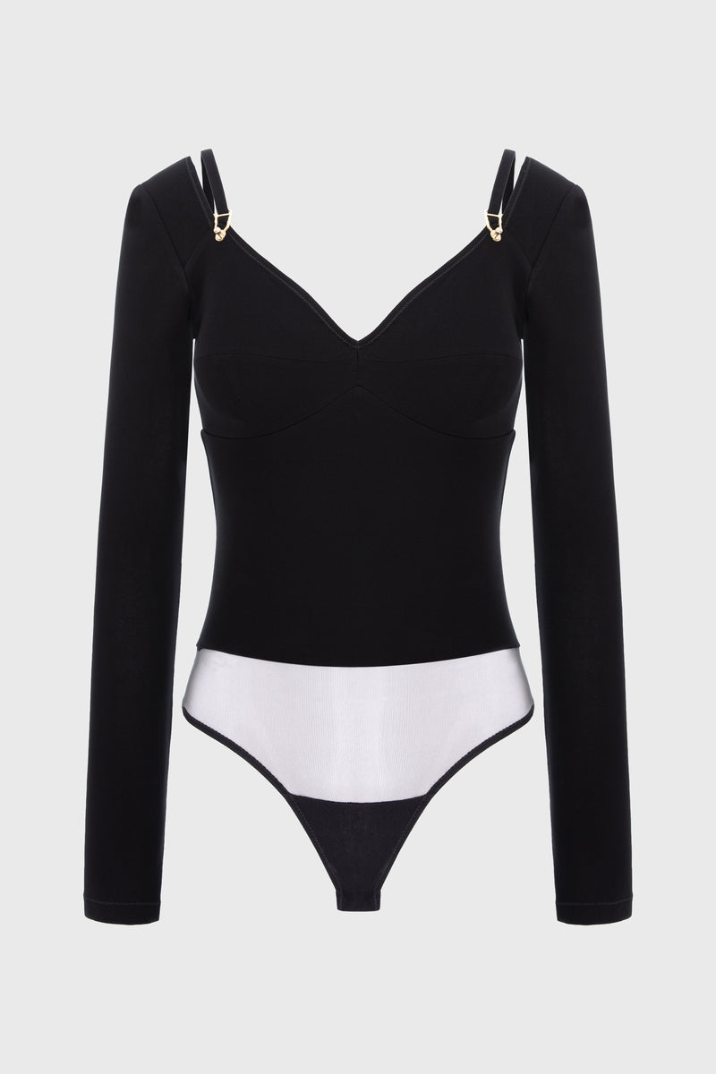 Skin Sleeve Bodysuit Black