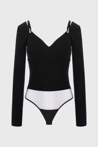 Skin Sleeve Bodysuit Black front
