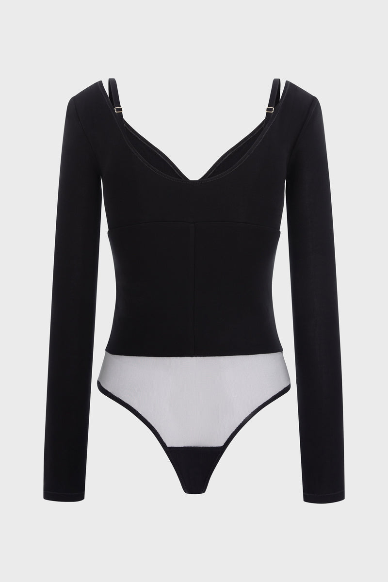 Skin Sleeve Bodysuit Black