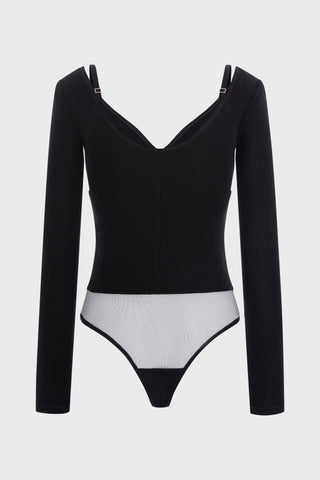 Skin Sleeve Bodysuit Black back