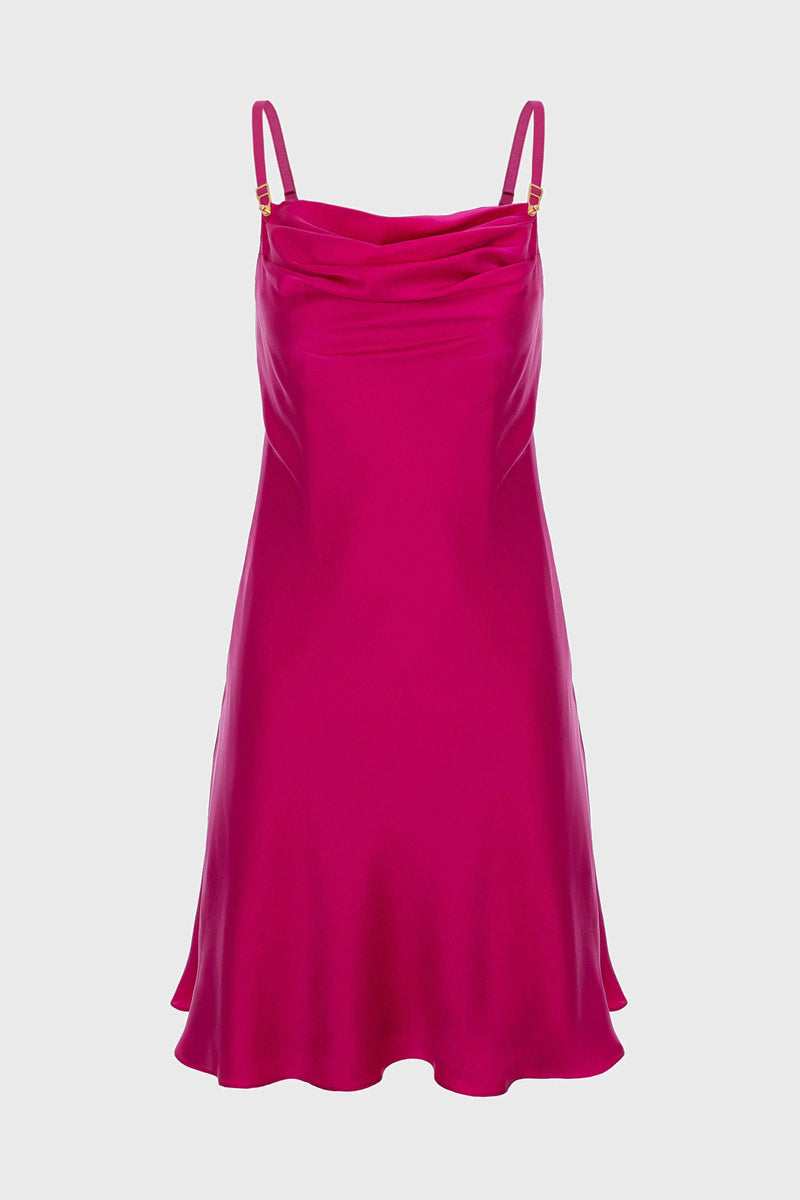 Slip Silk Mini Dress Raspberry Pink