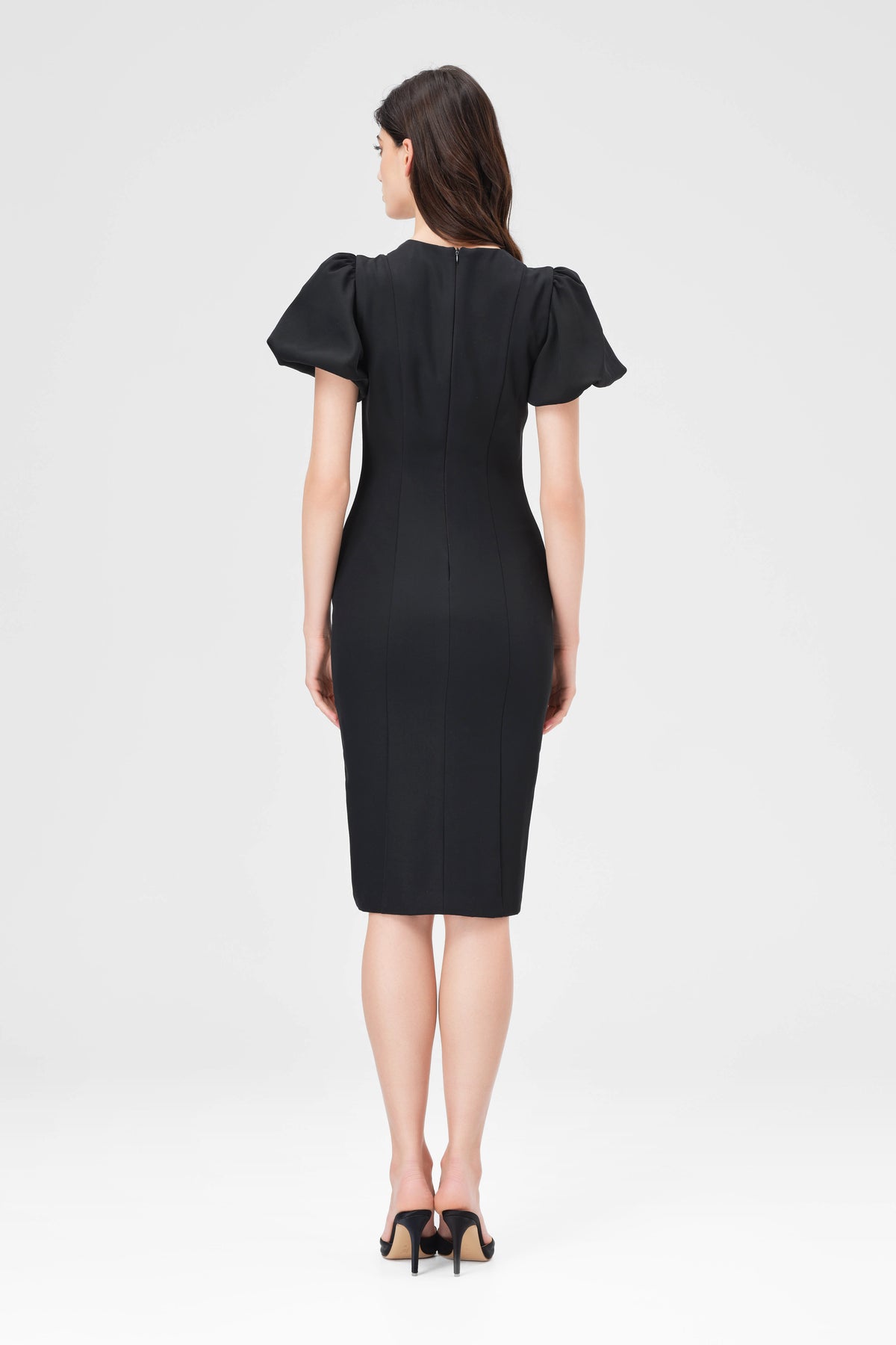Rochie neagra cu capse Snap