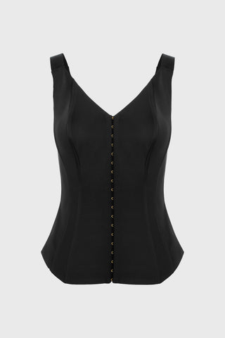 String Corset Black front