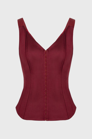 String Corset Wine front