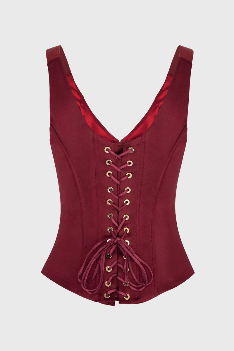 String Corset Wine