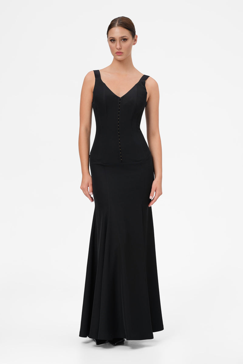 String Long Dress Black