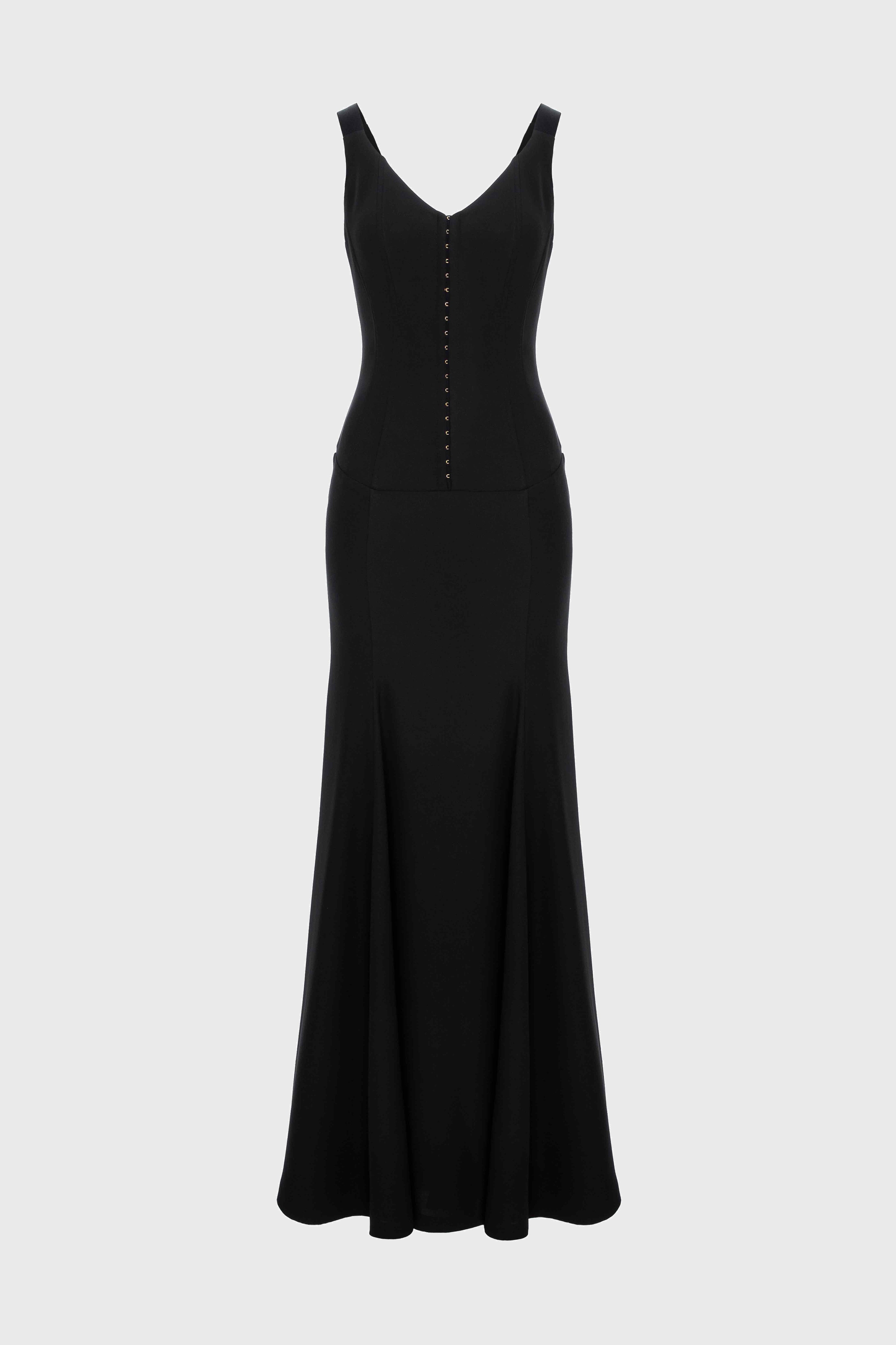 String Long Dress Black