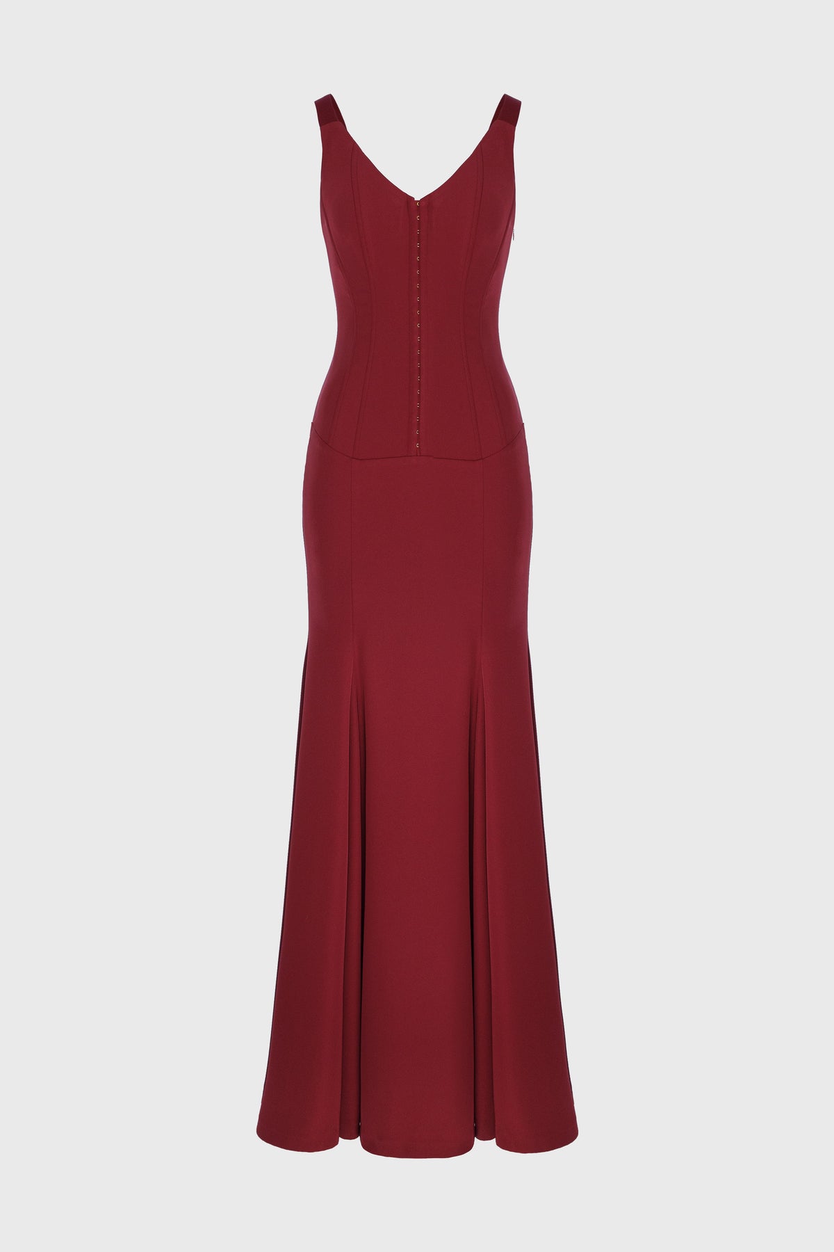 Rochie rosu burgund lunga cu corsetaj String