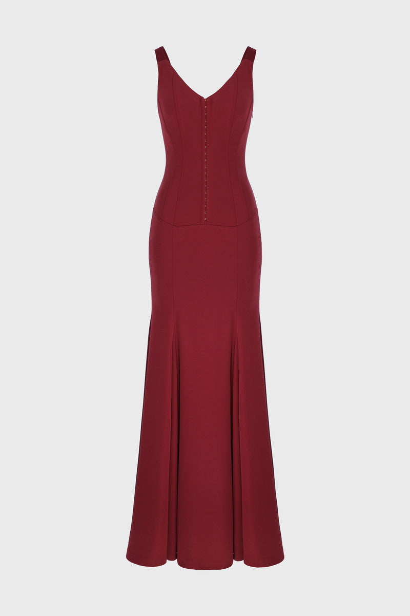String Long Dress Wine