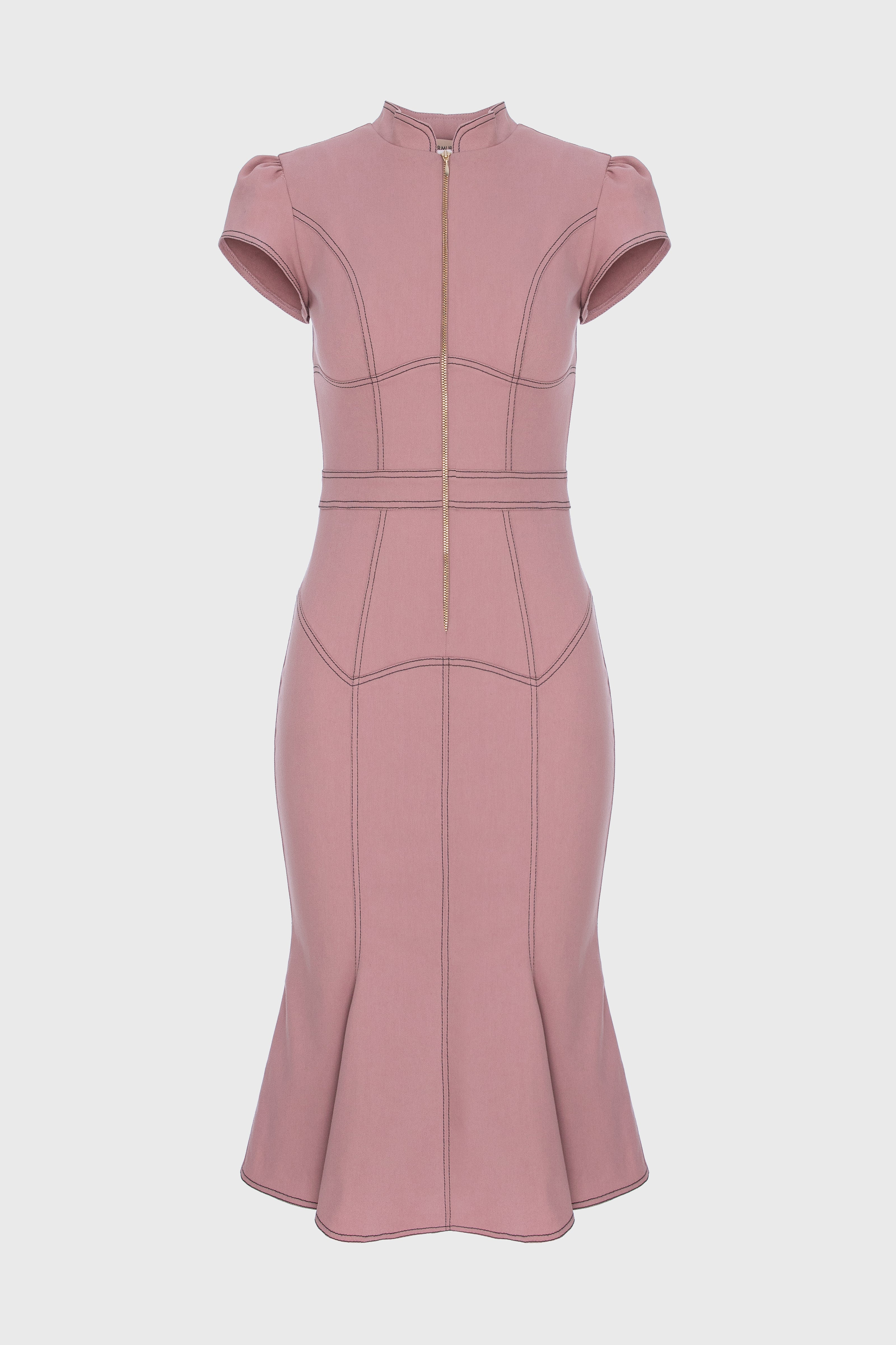 Underline Denim Dress Blush