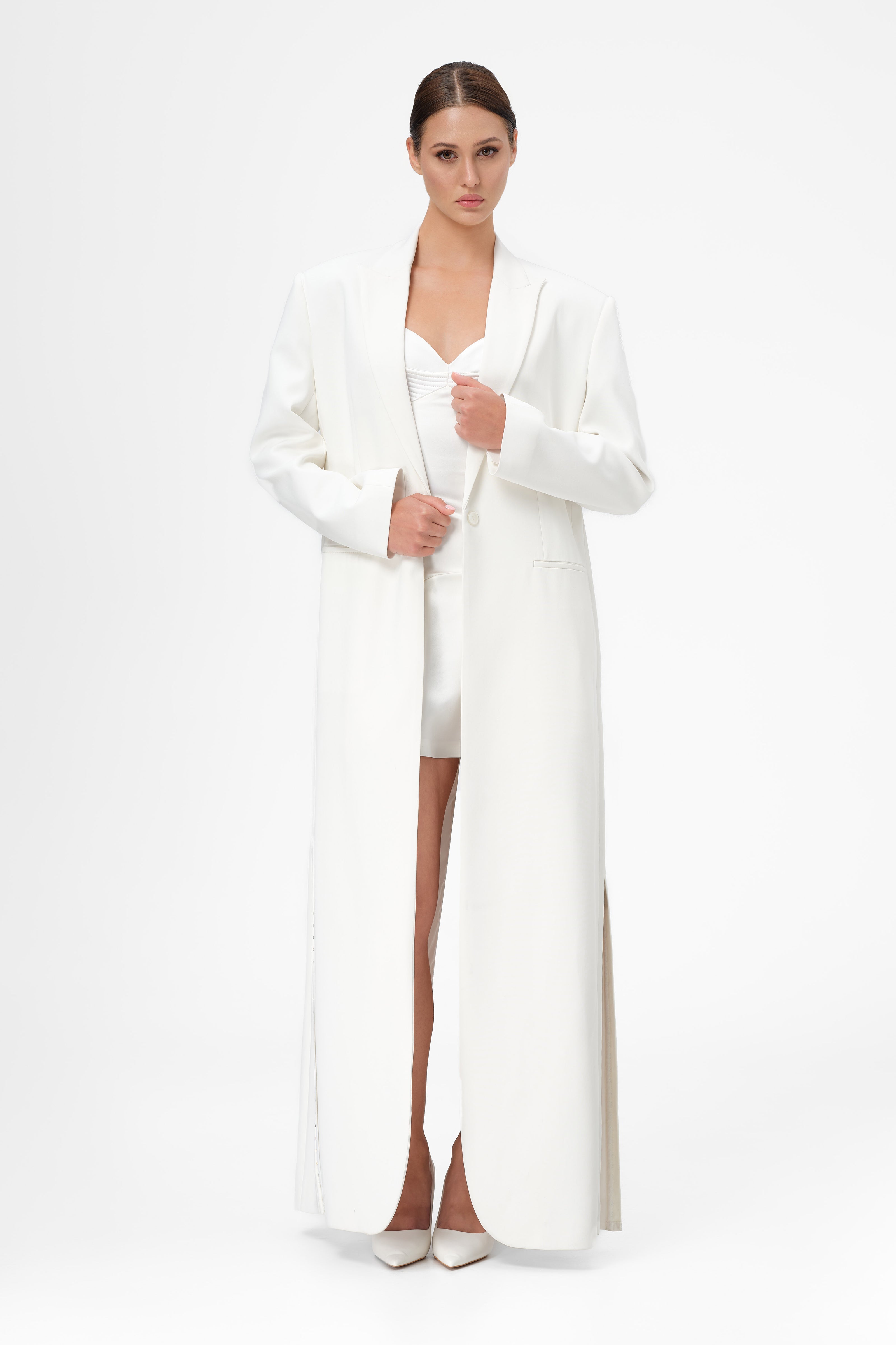 Urban Long Blazer White