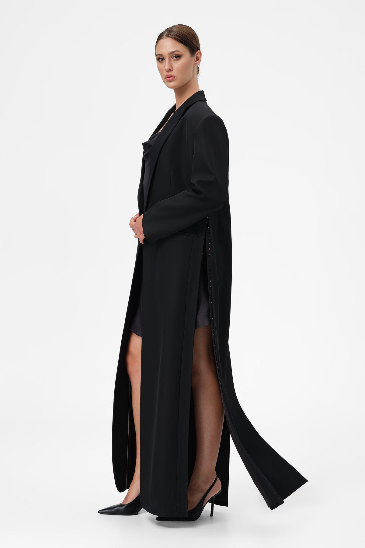 Urban Wool Long Blazer Black