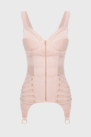 Zest Satin Corset Powder front