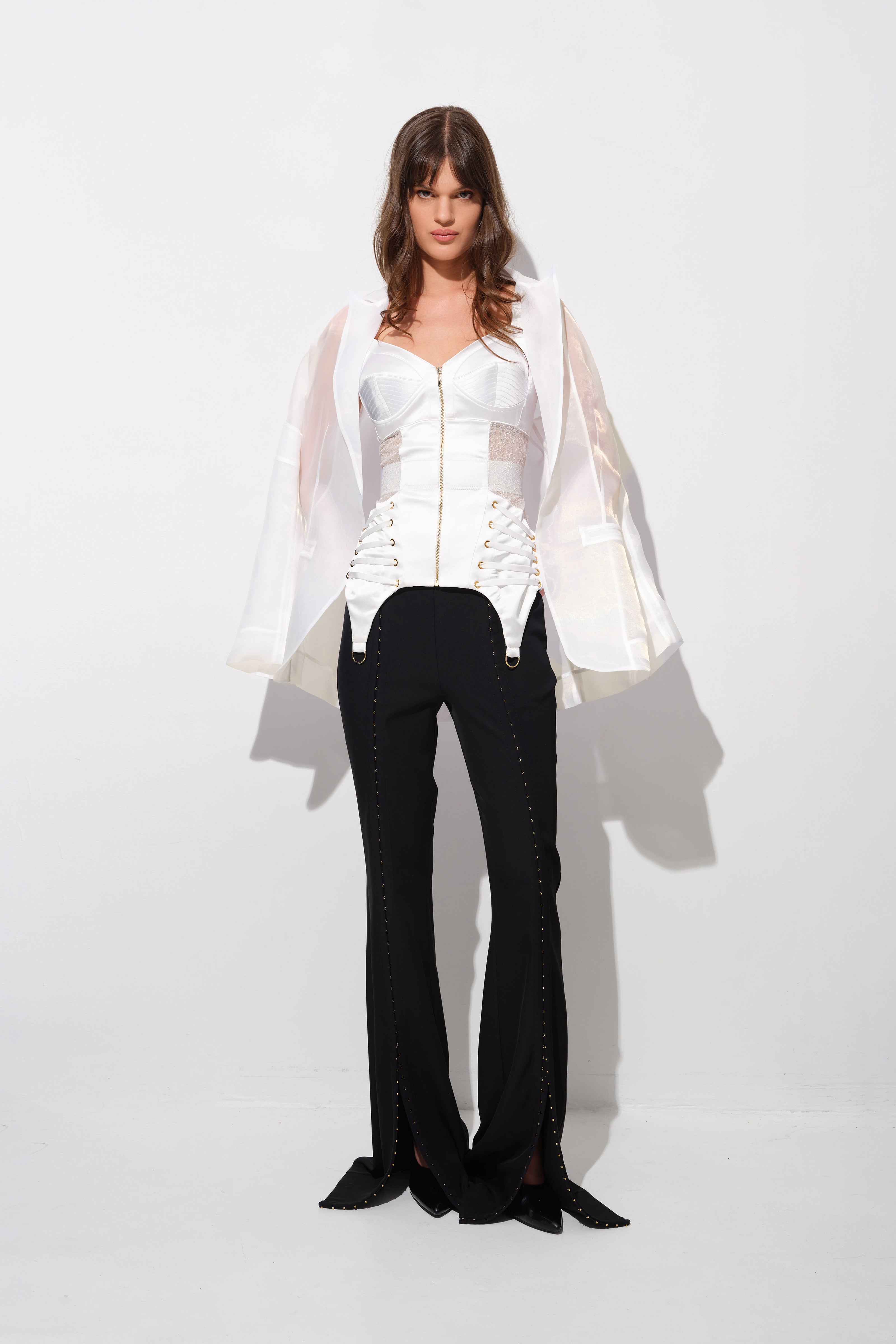 Zest Satin Corset White creative
