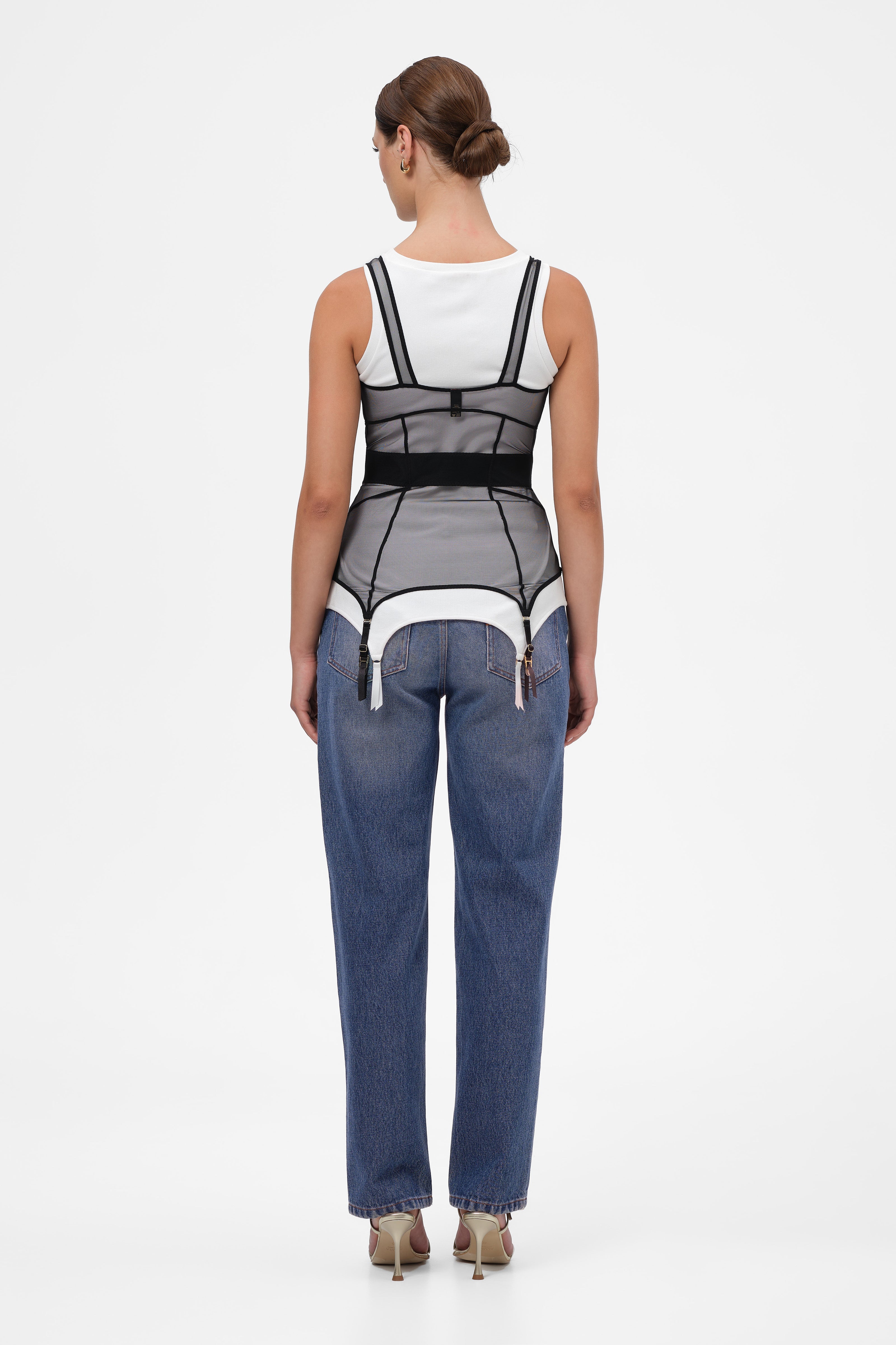 Zest Bi-Stretch Sheer Corset Black