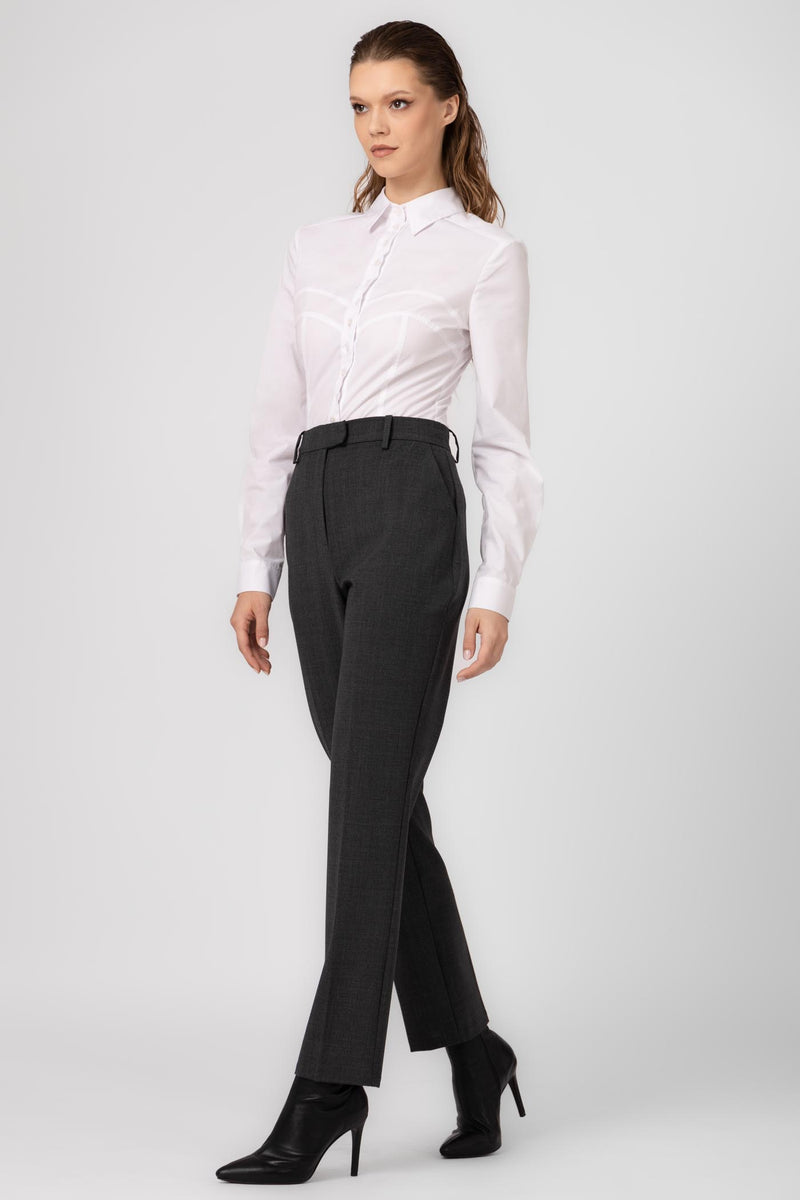 Formal Wool Trousers Gray