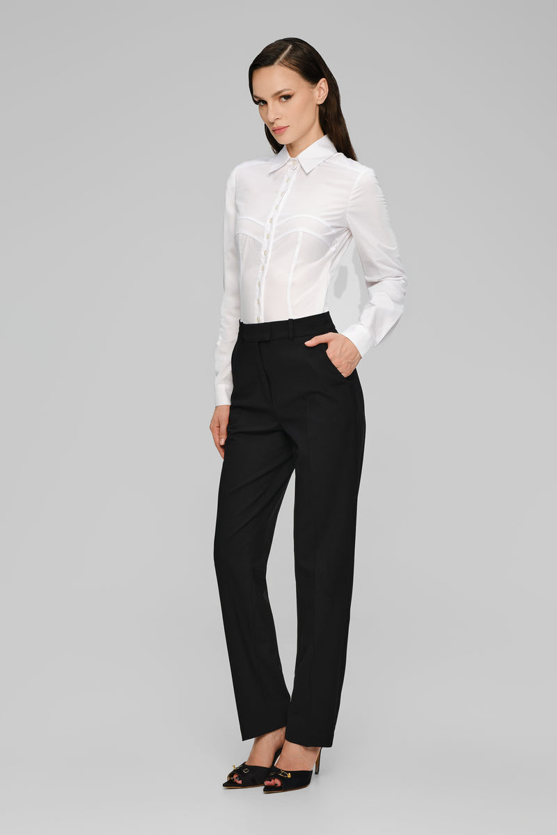 Pantaloni negri clasici din lana Formal