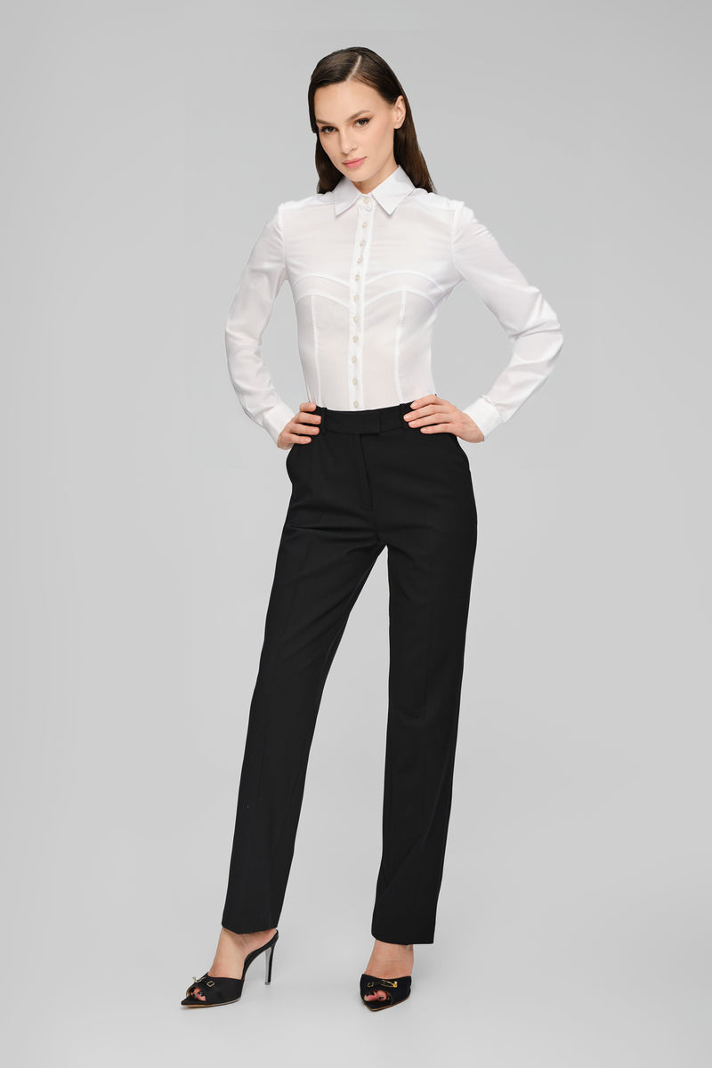Pantaloni negri clasici din lana Formal