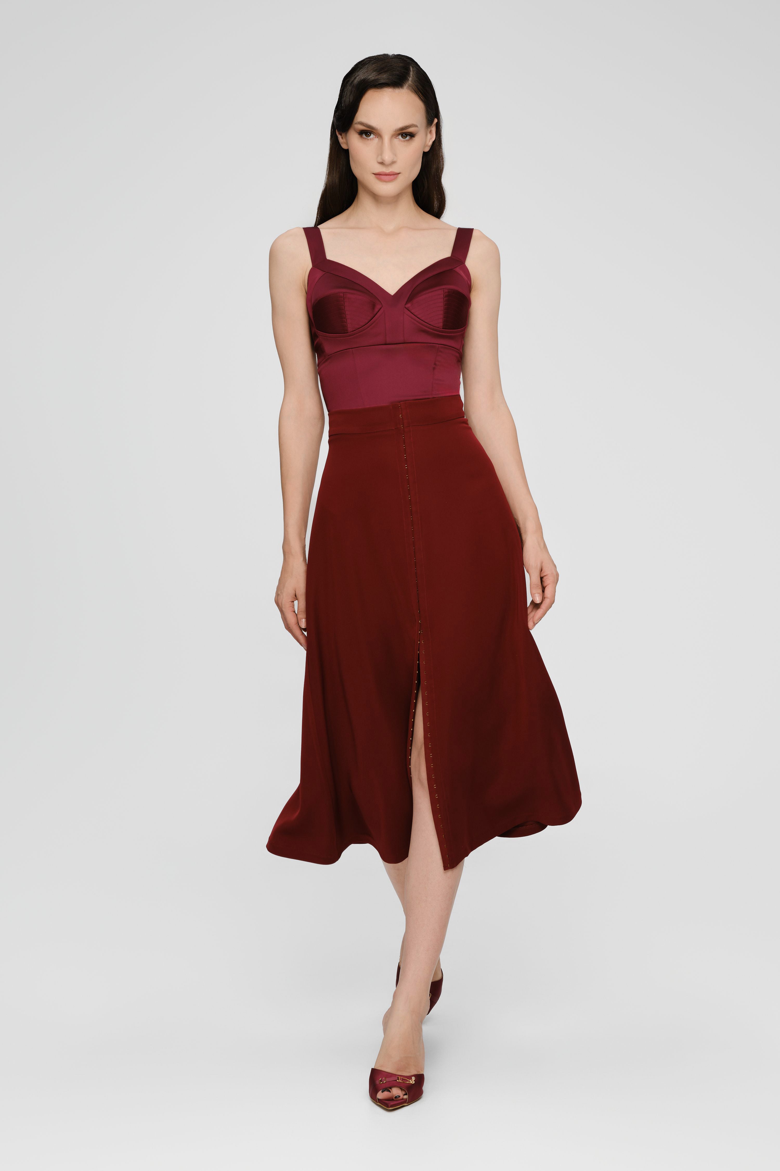 Satin Sculpt Corset Wine