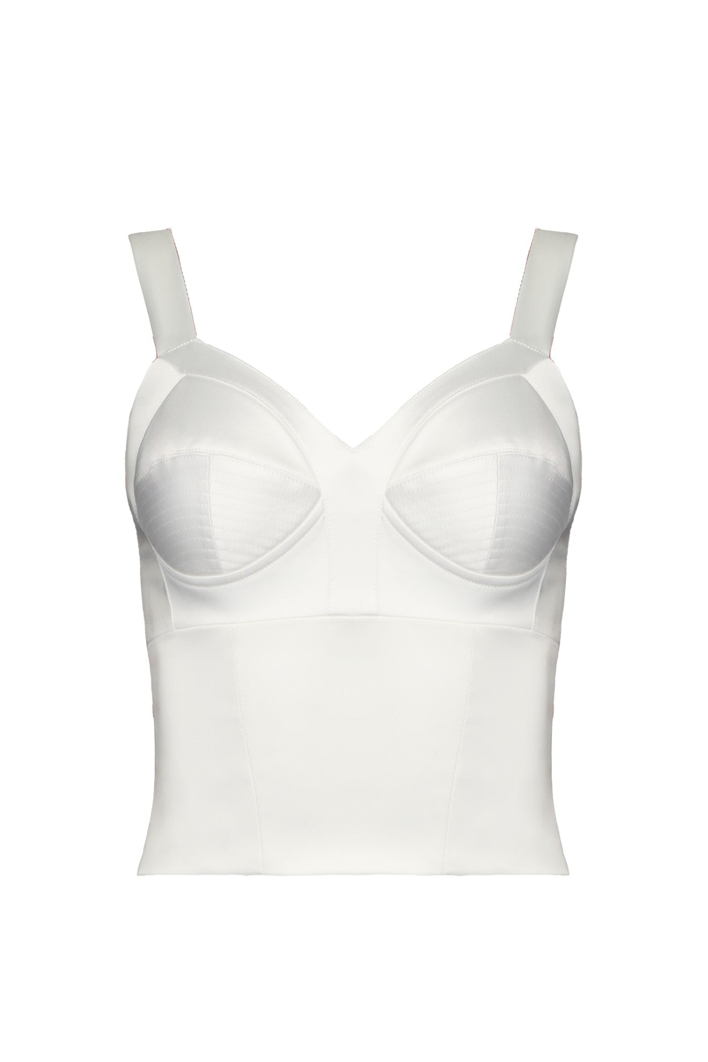 Satin Sculpt Bra Top White