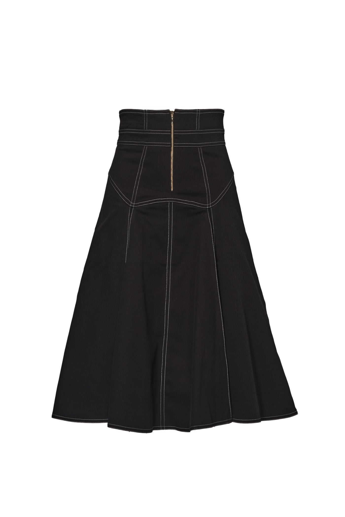 Underline Denim Skirt Black