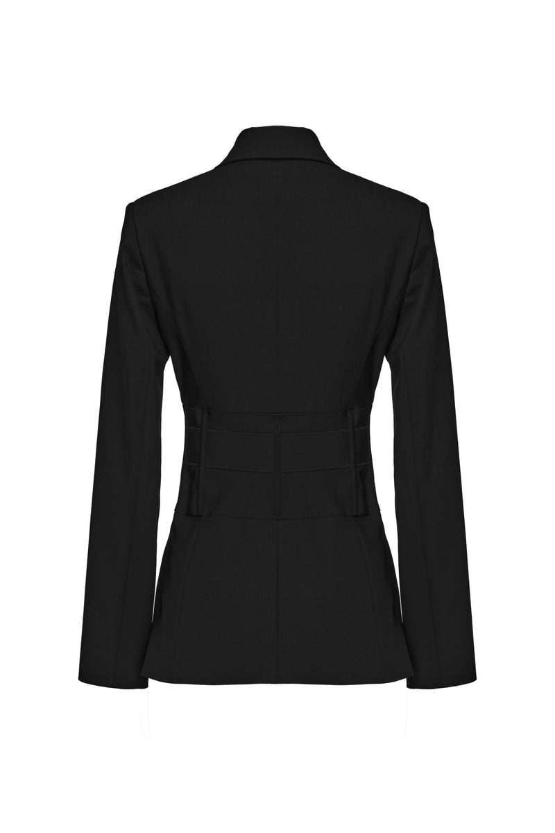 Blazer negru cu inchidere frontala Tomboy