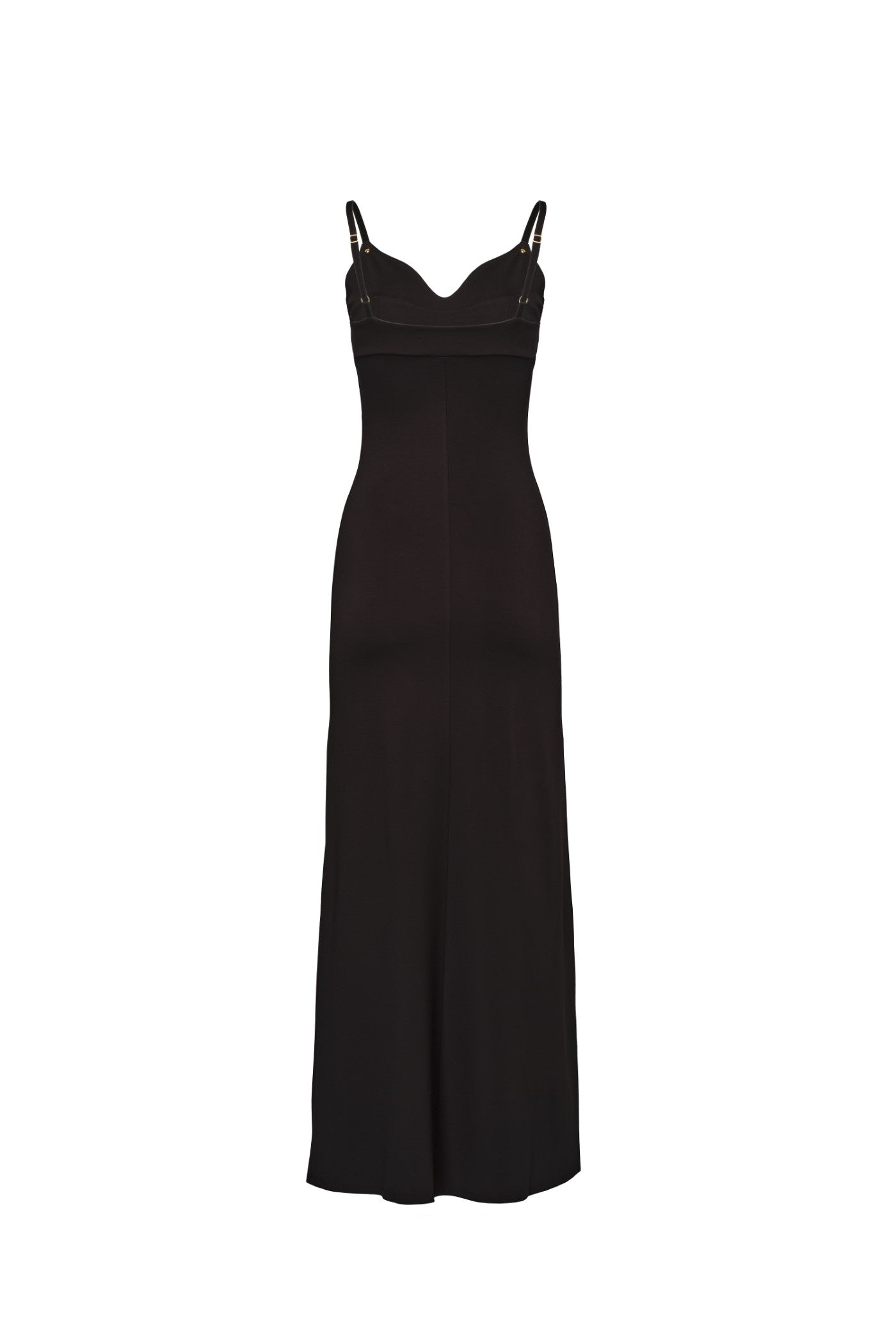 Rochie lunga neagra cu bretele Skin