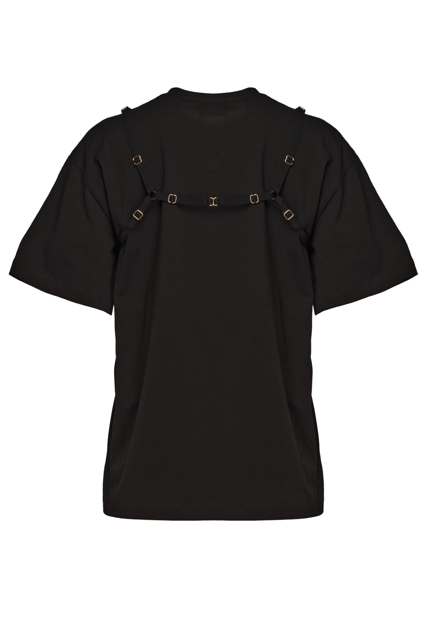 Tricou negru din bumbac organic Outline