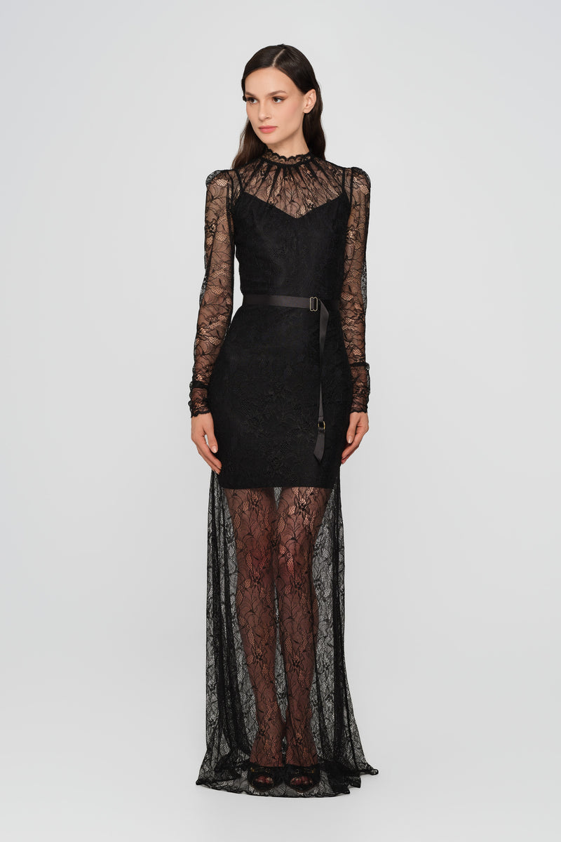 Mist Long Dress Black